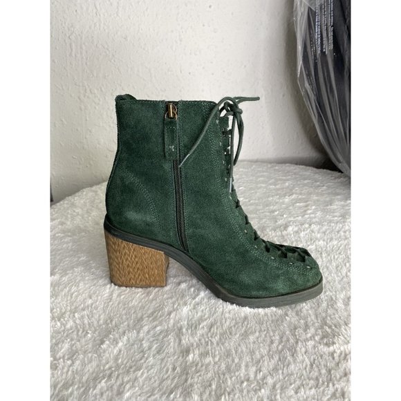Kelsi Dagger Brooklyn Lace-Up Ankle Boots Dagger Forest green Suede Leather Sz 8 - Picture 6 of 14